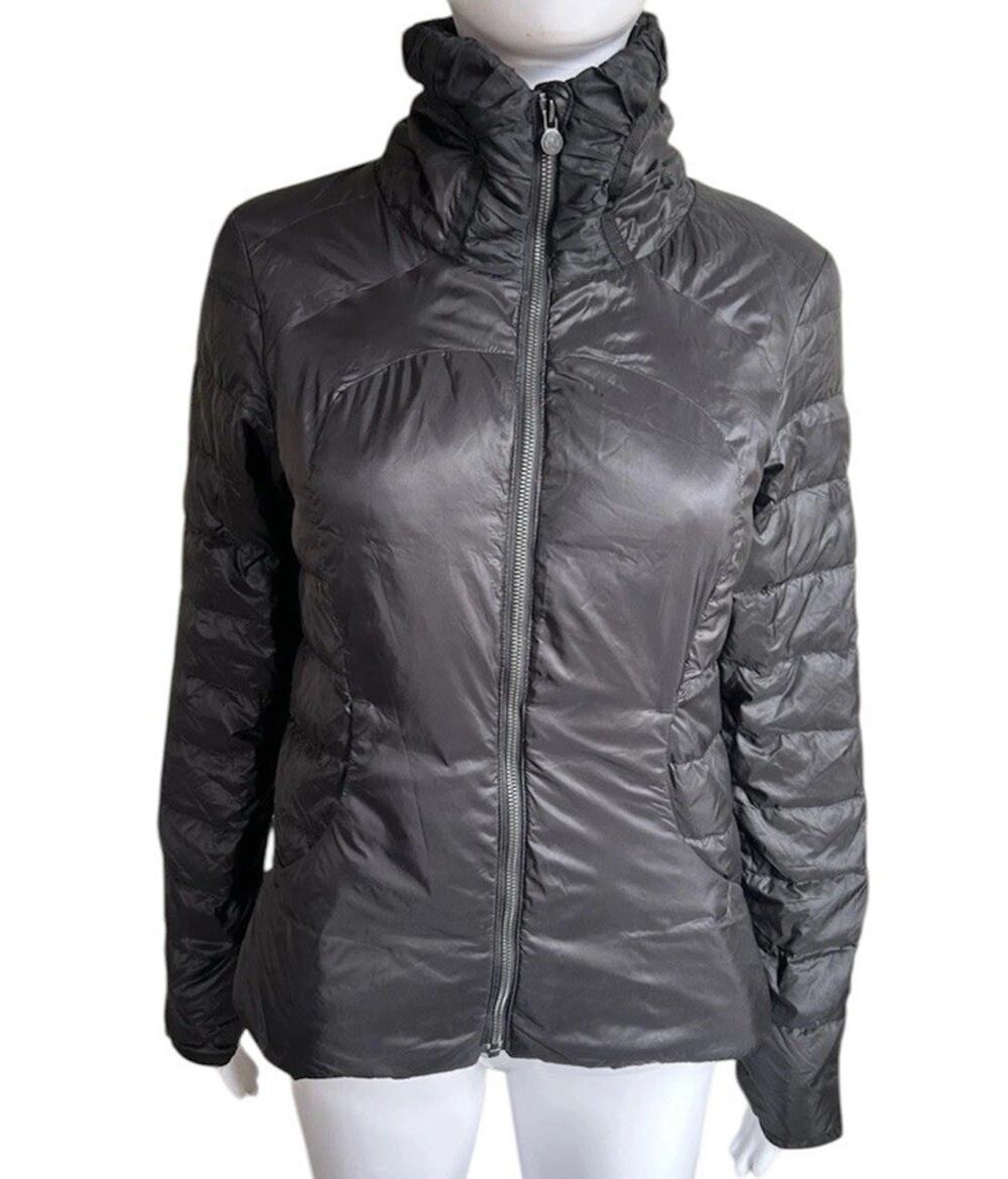 Lululemon Downtown Puffy Jacket Womens S Black 650 Fill Down Puffer Coat EUC